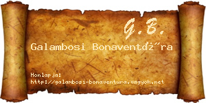 Galambosi Bonaventúra névjegykártya